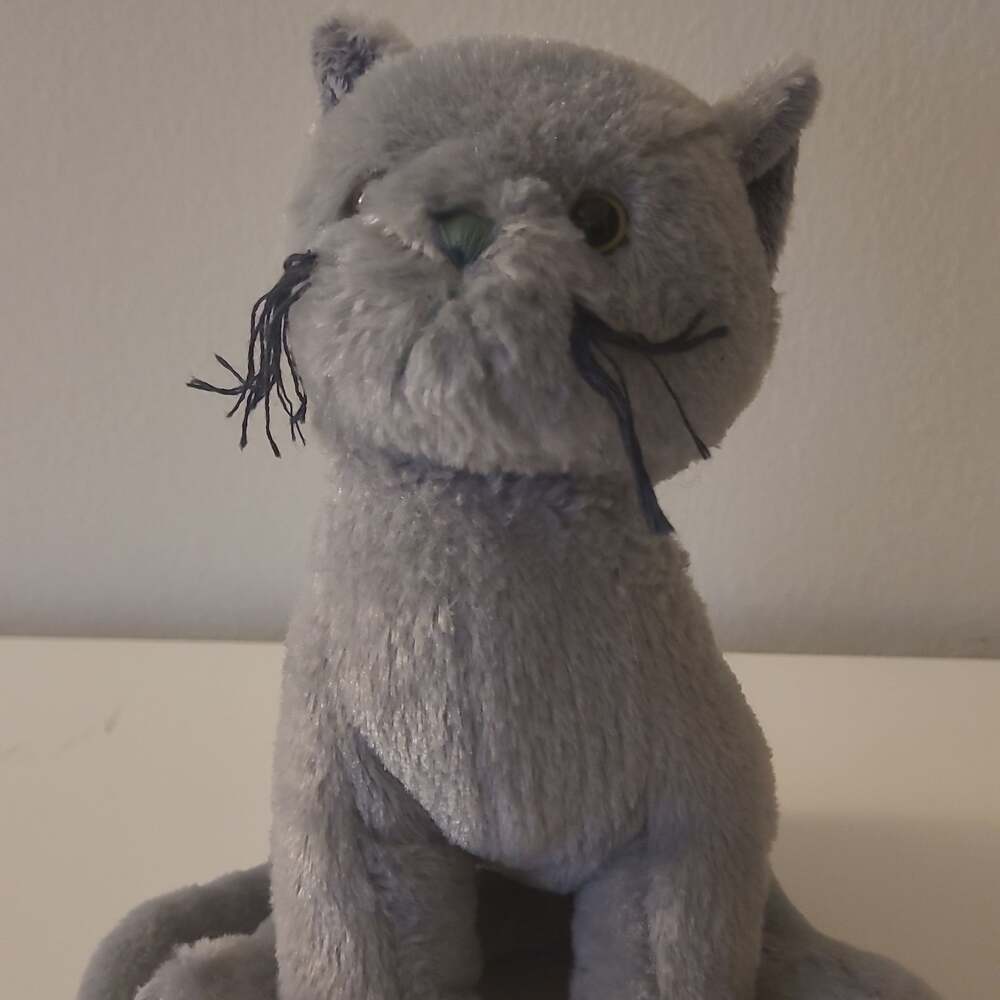 WEBKINZ CHARCOAL CAT HM152 by GANZ PLUSH STUFFED ANIMAL GRAY NO CODE